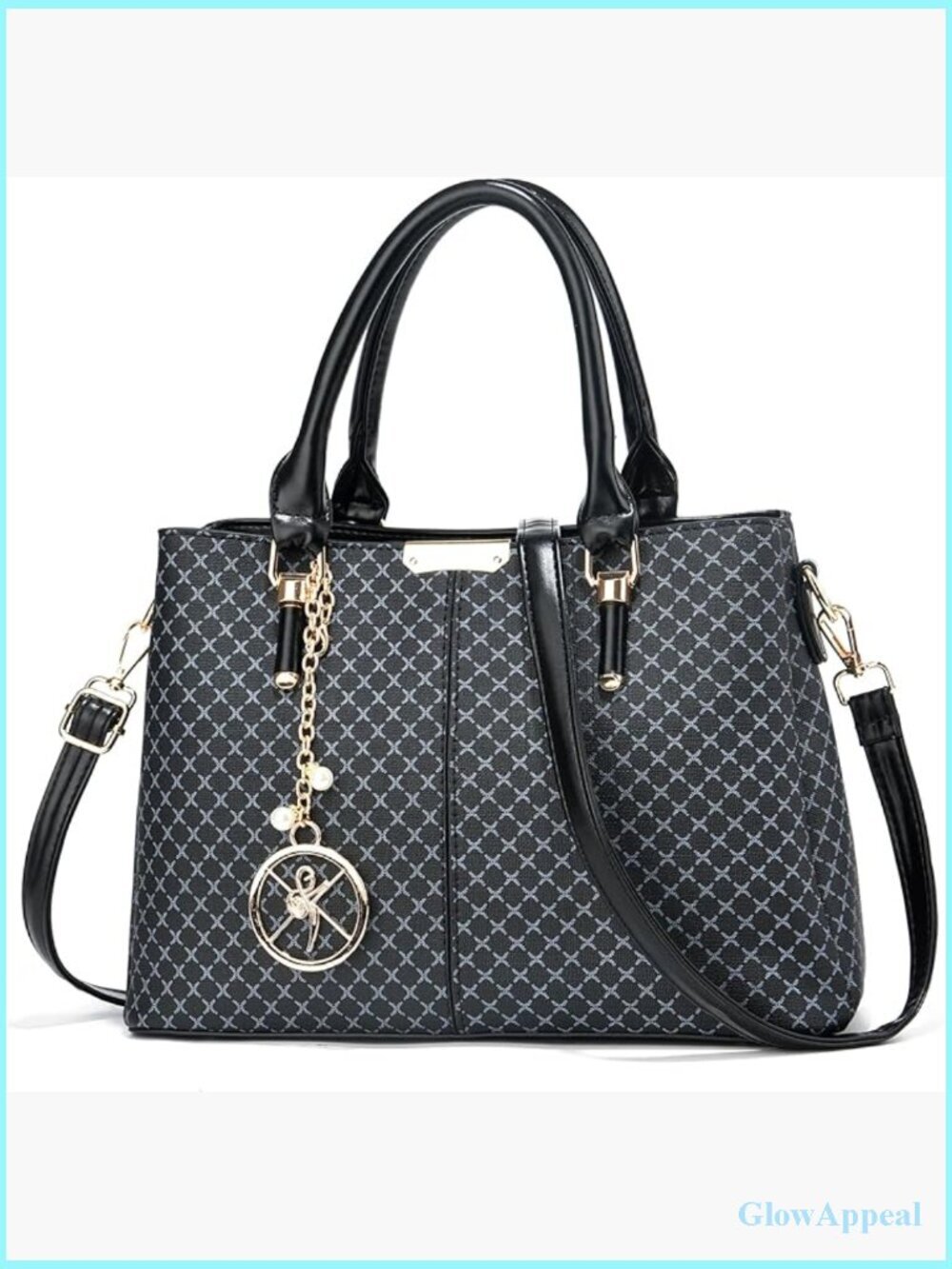 3 Zip Compartments Tote Bag Designer Shoulder Purse Satchel